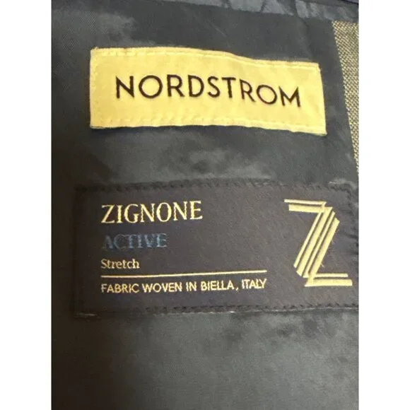 NEW Nordstrom Zigone Men's Blazer Blue Wool Two Button Lined Jackert Size 40R